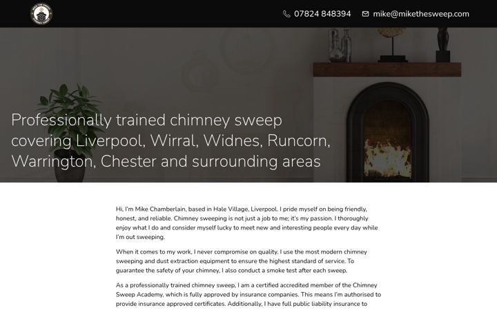 Screenshot of mikethesweep.com