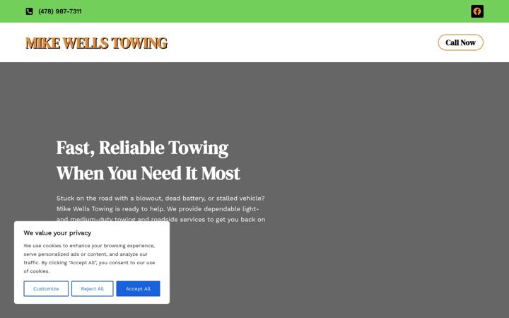 Screenshot of mikewellstowing.com