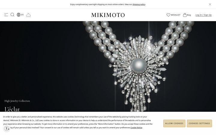 Screenshot of mikimotoamerica.com