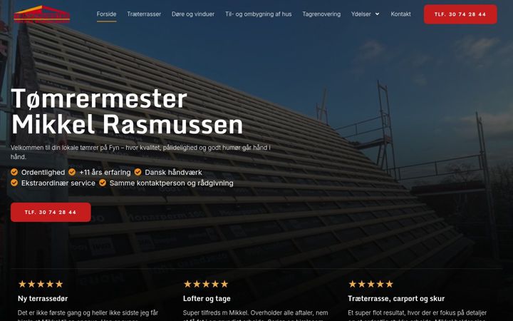 Snimka zaslona za mikkel-rasmussen.dk