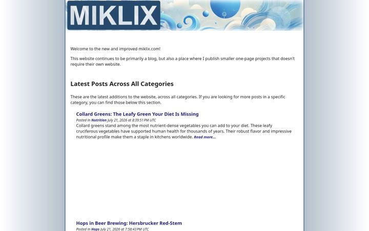 Screenshot of miklix.com