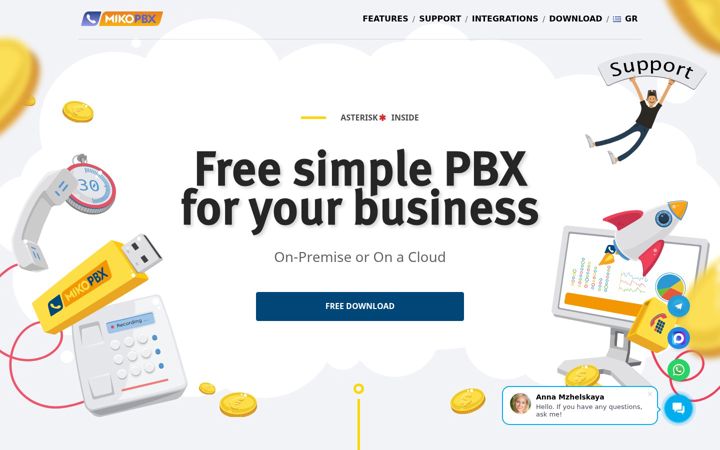 Screenshot of mikopbx.com