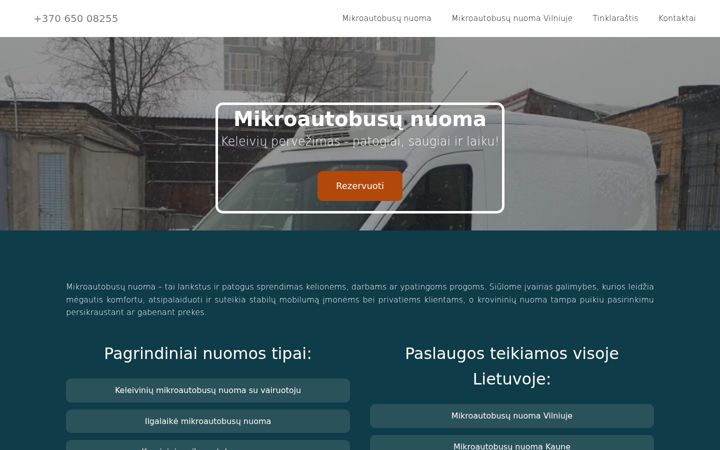 Screenshot of mikroautobusunuomalt.com