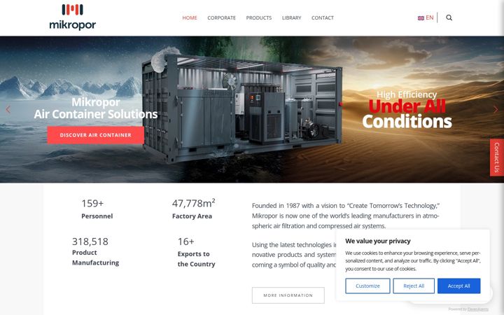 Screenshot of mikropor.com