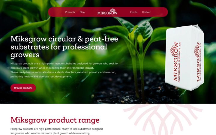 Screenshot of miksgrow.com