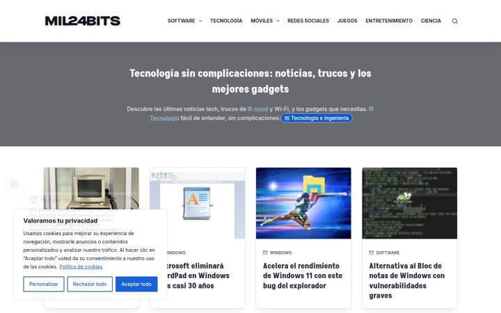 Screenshot of mil24bits.com