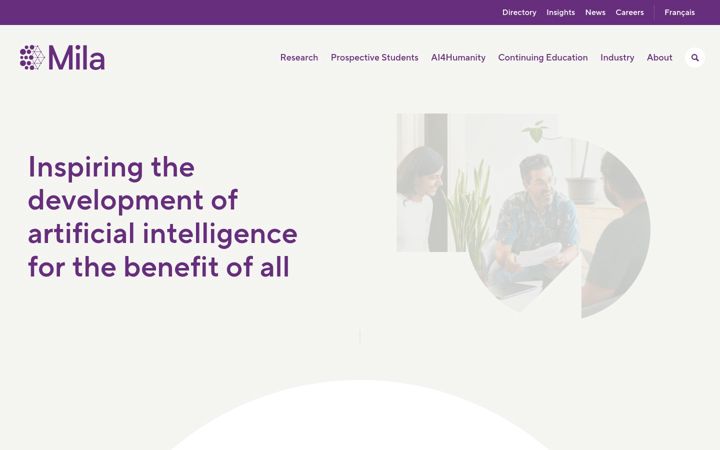 Screenshot of mila.quebec
