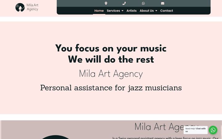 Screenshot of milaartagency.com
