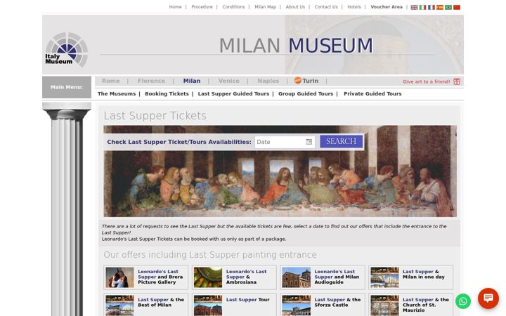 Screenshot of milan-museum.com