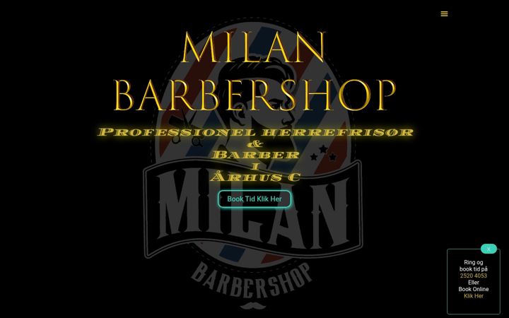 Screenshot του milanbarbershop.dk