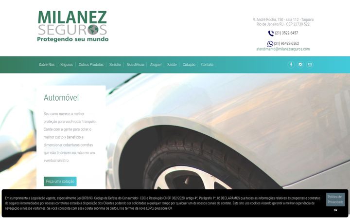 Screenshot of milanezseguros.com