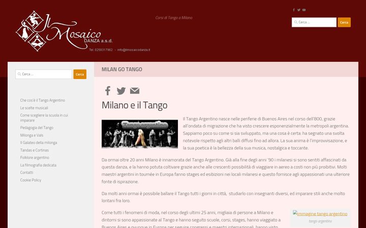 Screenshot of milangotango.com