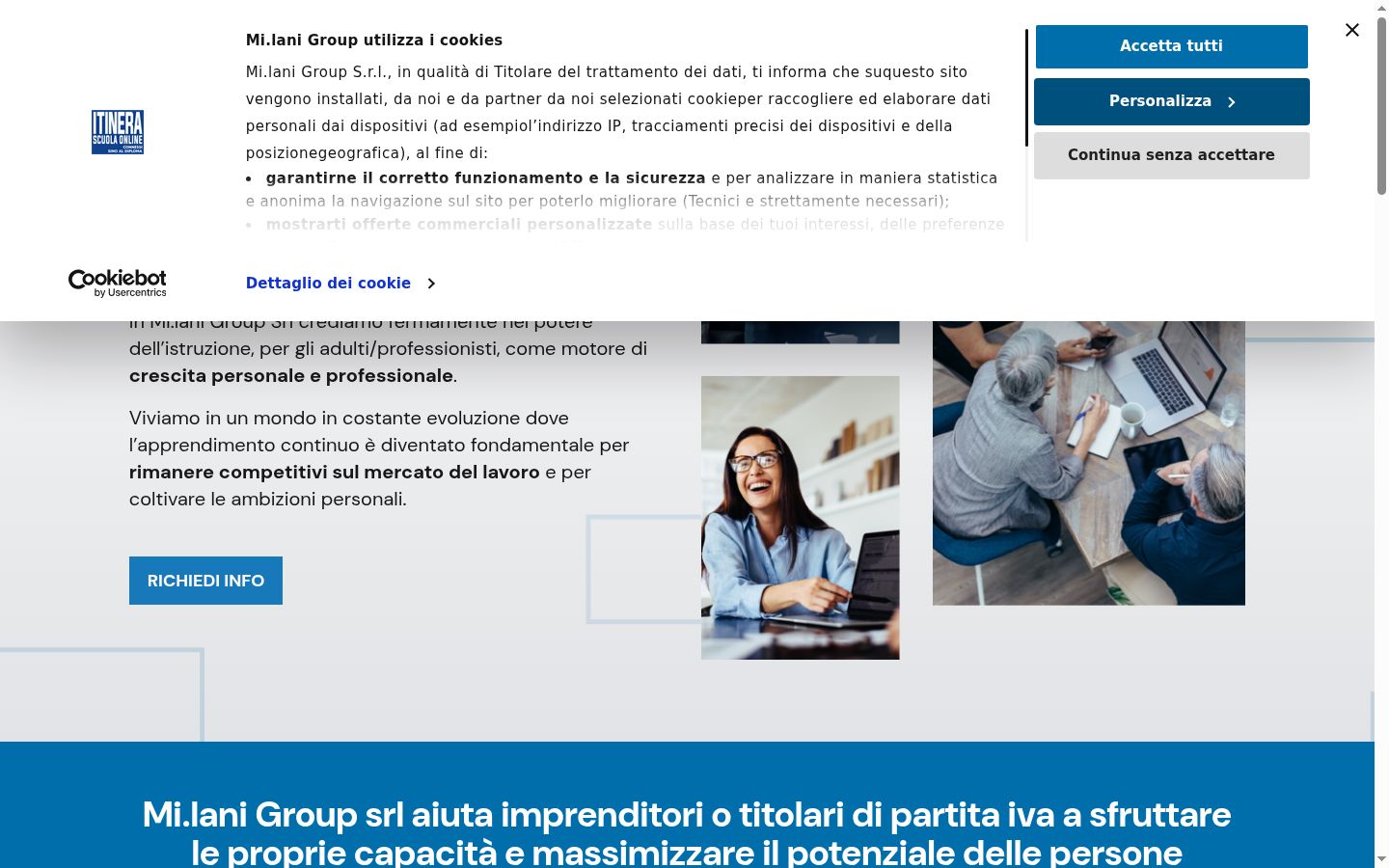 Screenshot of the consent banner shown before any interaction
