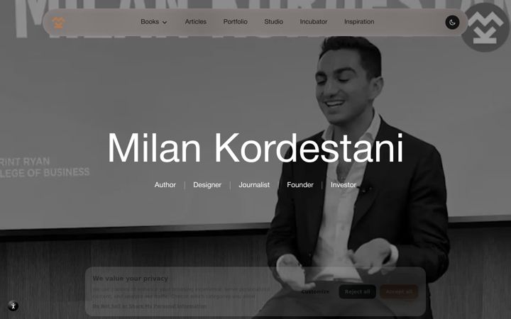 Screenshot of milankordestani.com