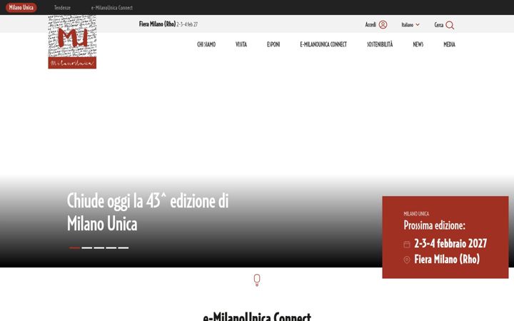 Skärmbild av milanounica.it