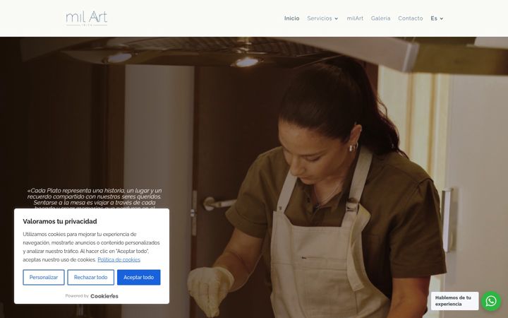 Screenshot of milartchef.com