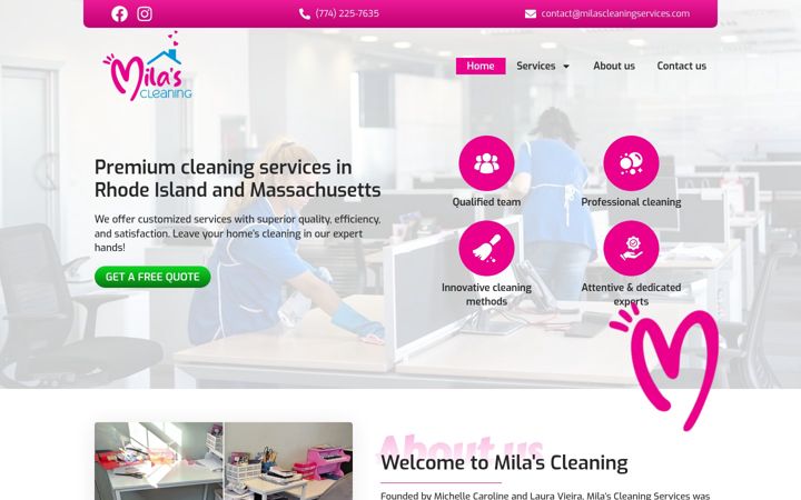 Screenshot of milascleaningservices.com