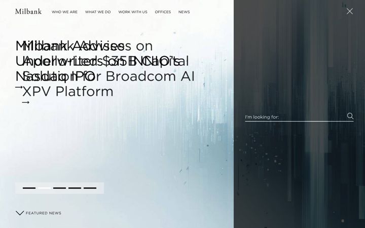 Captura de pantalla de milbank.com