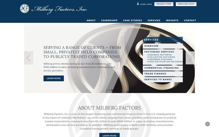 Screenshot of milbergfactors.com