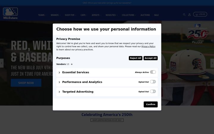 Screenshot of milbstore.com
