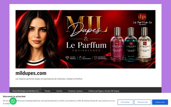 Screenshot of mildupes.com
