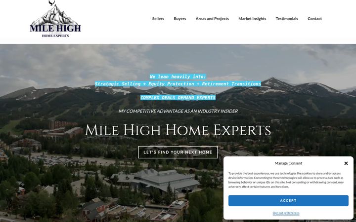Screenshot of milehighhomeexperts.com