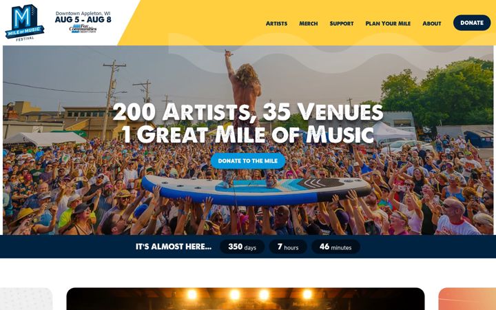 Screenshot of mileofmusic.com