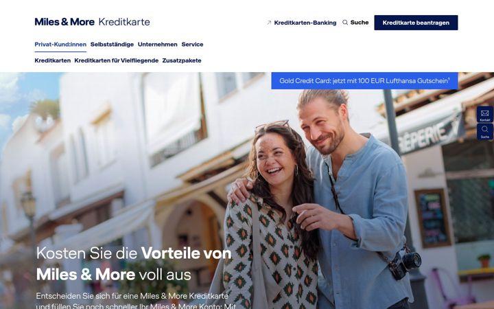 Screenshot of miles-and-more-kreditkarte.com