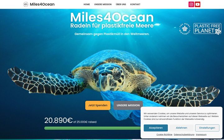 Screenshot of miles4ocean.com