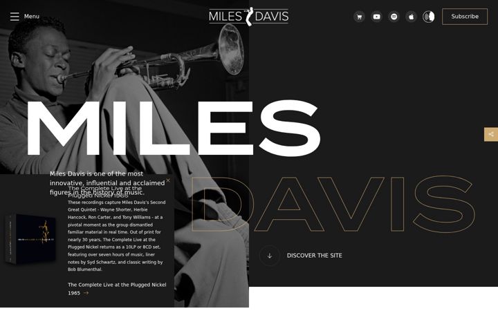 Képernyőkép: milesdavis.com