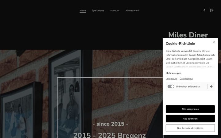 Screenshot of milesdiner.com