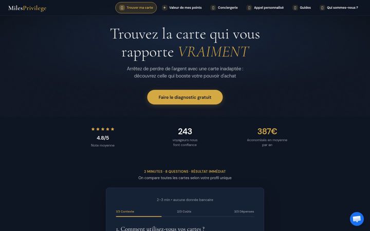 Screenshot of milesprivilege.com