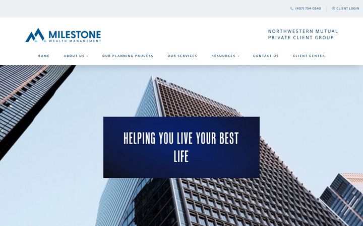 Screenshot of milestonewealth.nm.com