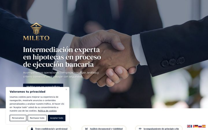 Screenshot of miletoinversiones.com