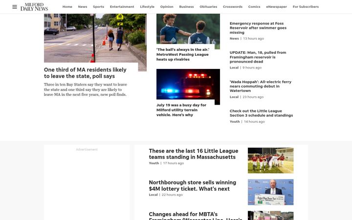 Screenshot of milforddailynews.com