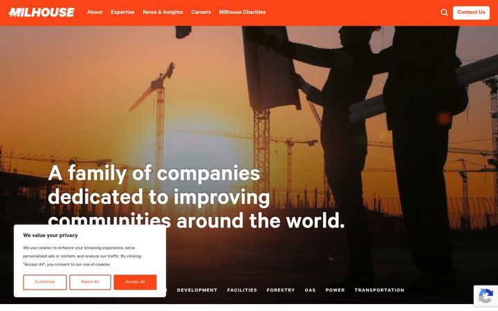 Screenshot of milhouseinc.com