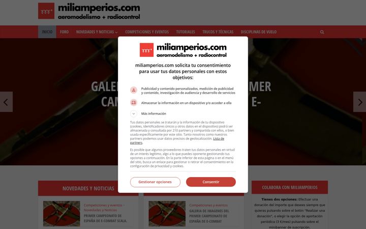 Screenshot of miliamperios.com