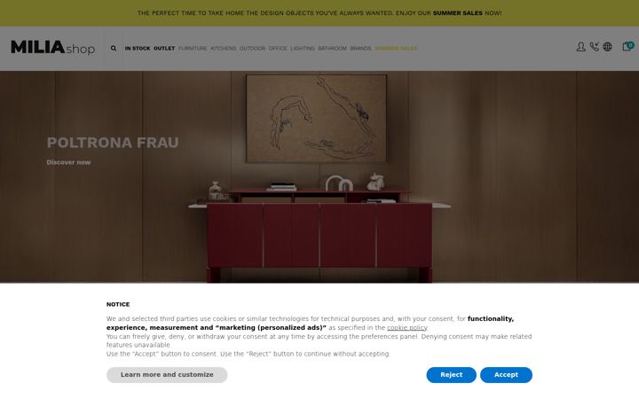 Screenshot of miliashop.com