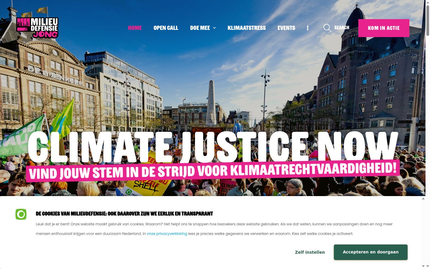 Screenshot des Einwilligungsbanners vor jeglicher Interaktion