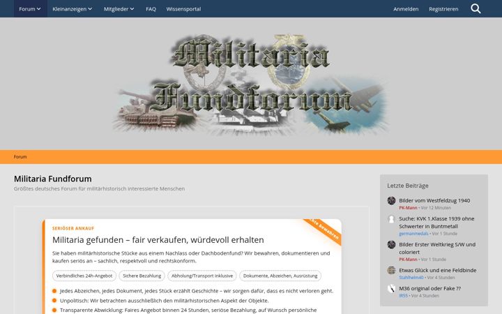 Screenshot of militaria-fundforum.de