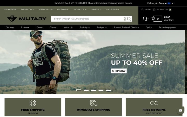 Screenshot van military.eu