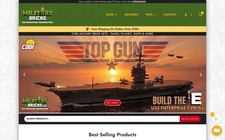 Screenshot of militarybricks.com