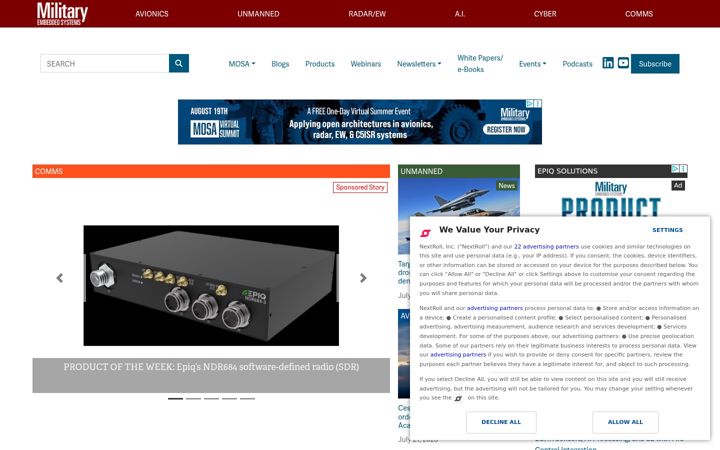 Screenshot of militaryembedded.com