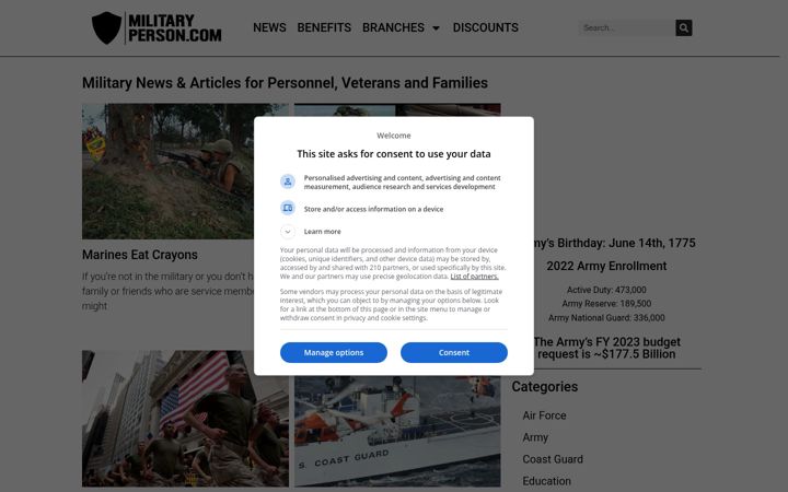 Screenshot of militaryperson.com
