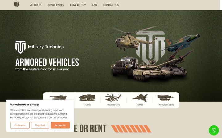 Screenshot of militarytechnics.com