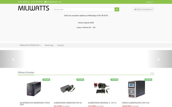Screenshot of miliwatts.com