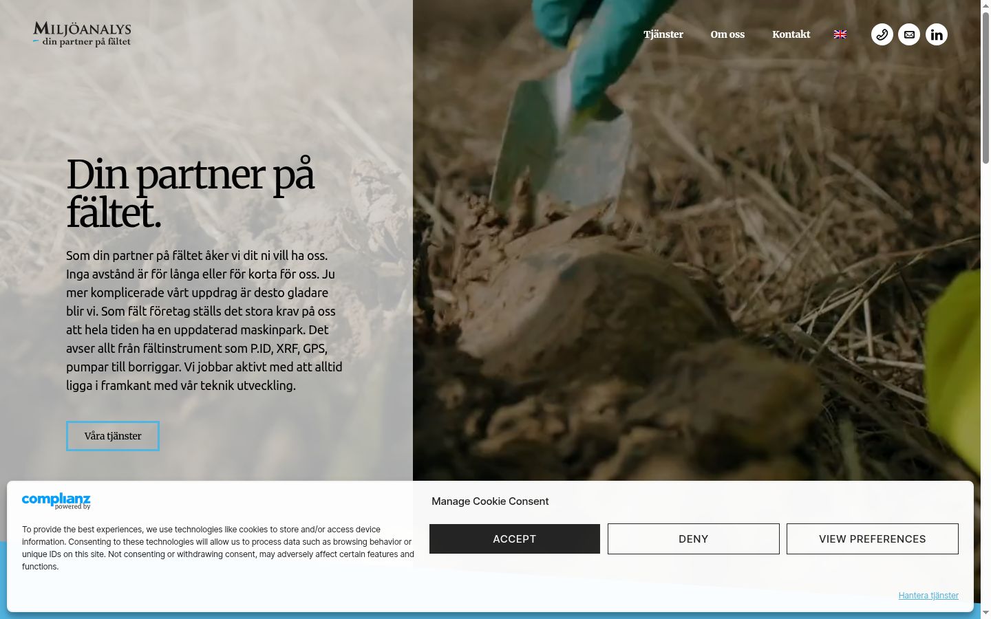 Screenshot des Einwilligungsbanners vor jeglicher Interaktion