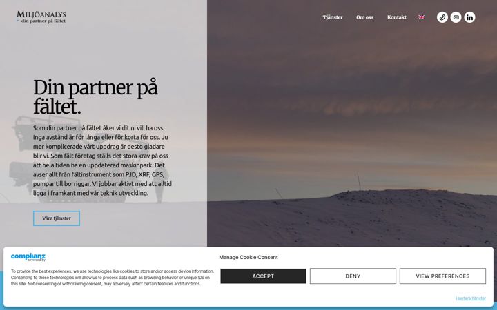 Screenshot of miljoanalys.com