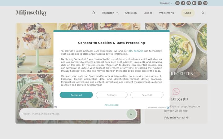 Screenshot of miljuschka.nl