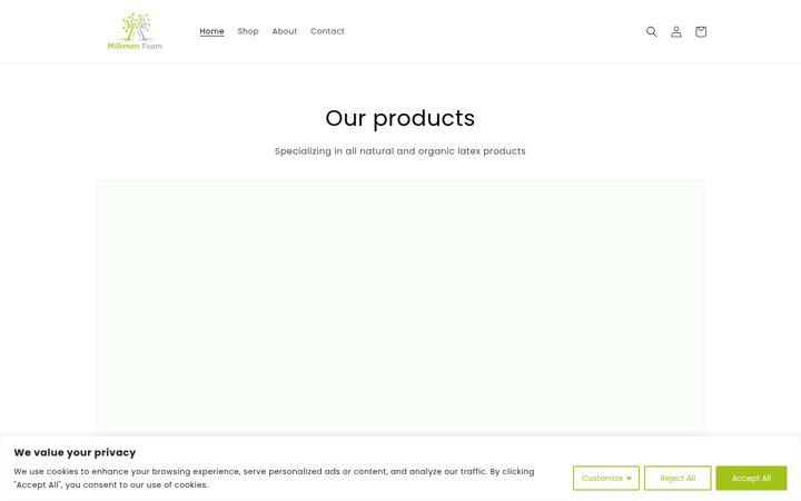 Screenshot of milkmenfoam.com